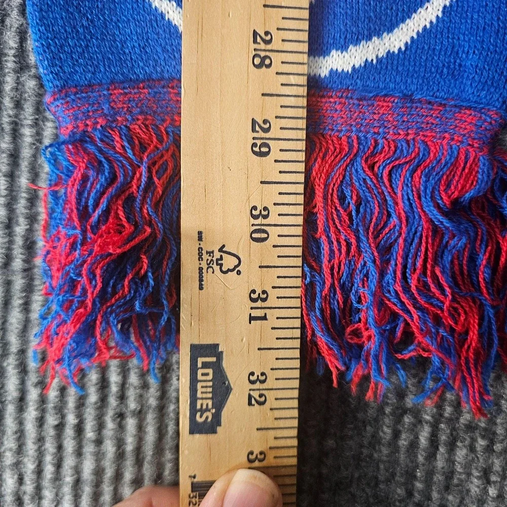 Chicago Cubs Scarf One Size Blue Red MLB Baseball Knit Winter Fringe Striped